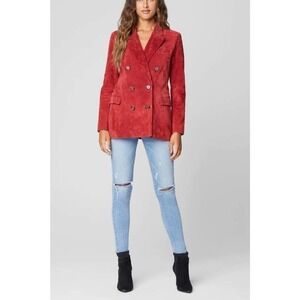 Blank NYC Suede Double Breasted Blazer in Stolen KISS